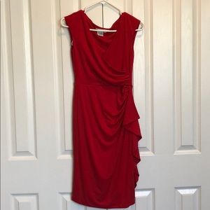 Red midi dress